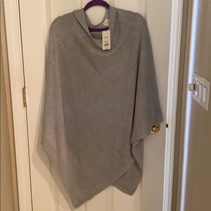 Grey sweater one size new poncho